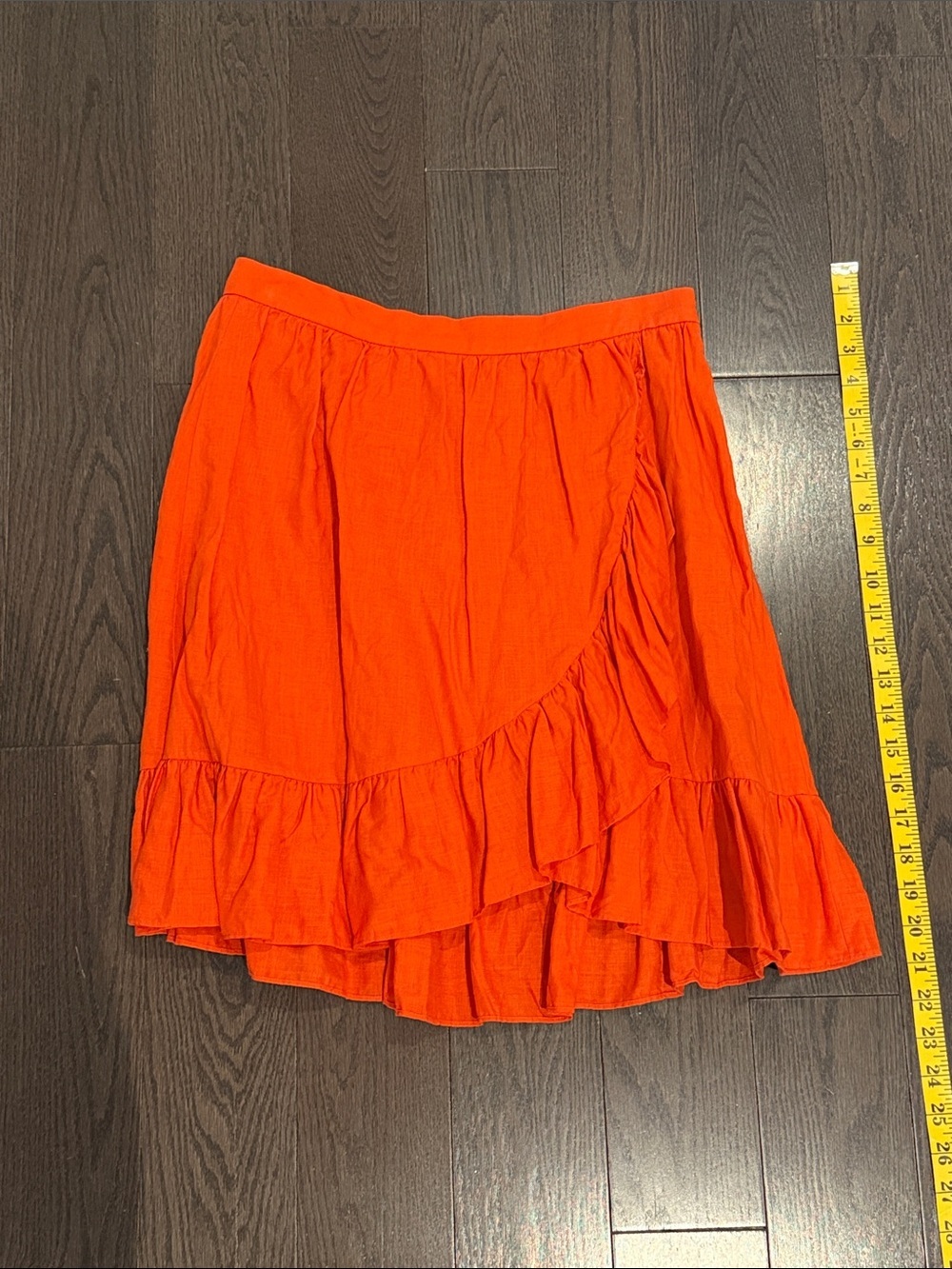 JCrew orange linen skirt size 6